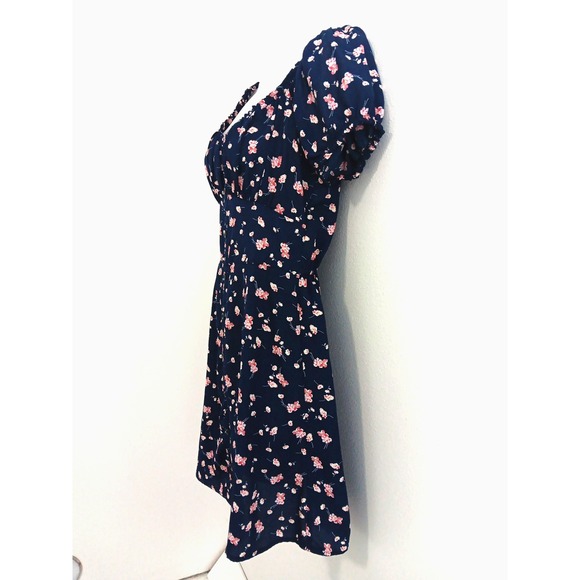 VTG Tixxi Y2K Babydoll Dress Womens Small Blue Dainty Floral Fairy Milkmaid 90's - Picture 3 of 11